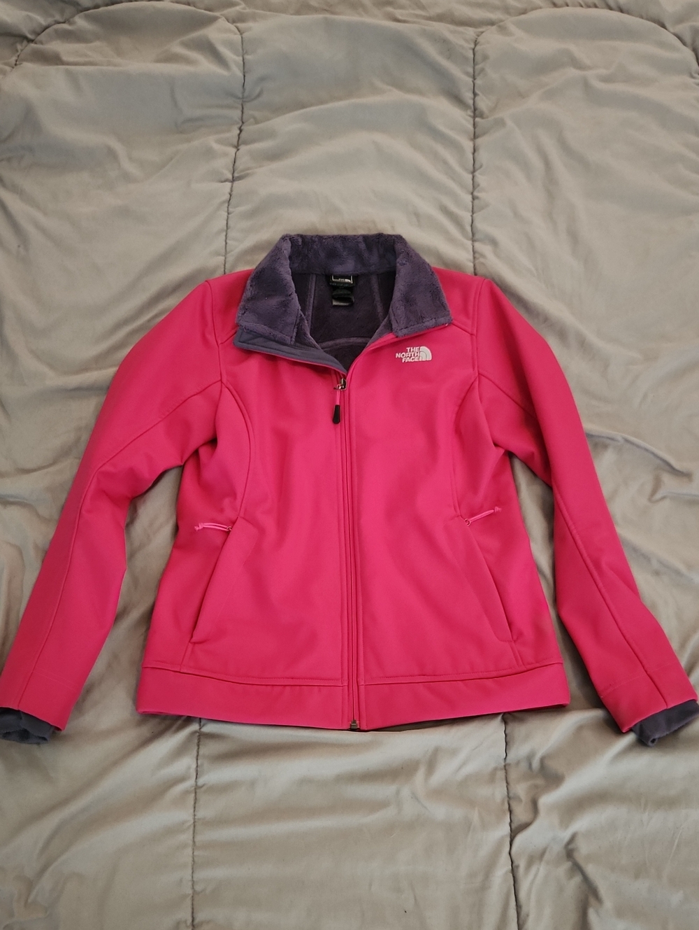 The North Face Women's Hot Pink Jacket with Fur Lining